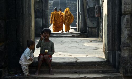 Angkor Wat Children and Buddhi